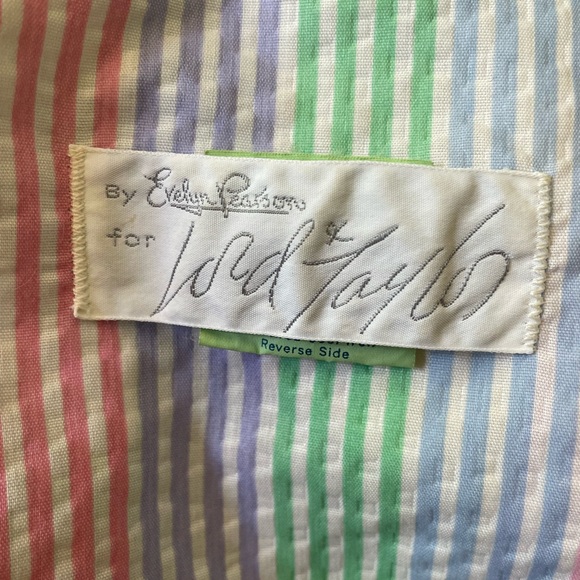 Vintage Evelyn Pearson Ladies Small Rainbow Striped Pastel Housecoat Robe - Picture 5 of 6